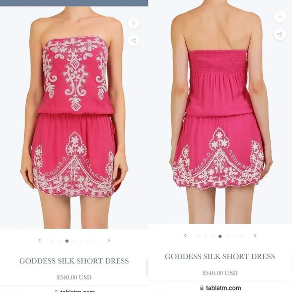 TANIA MOHAN TABLA GODDESS SILK SHORT DRESS XS - Picture 15 of 15